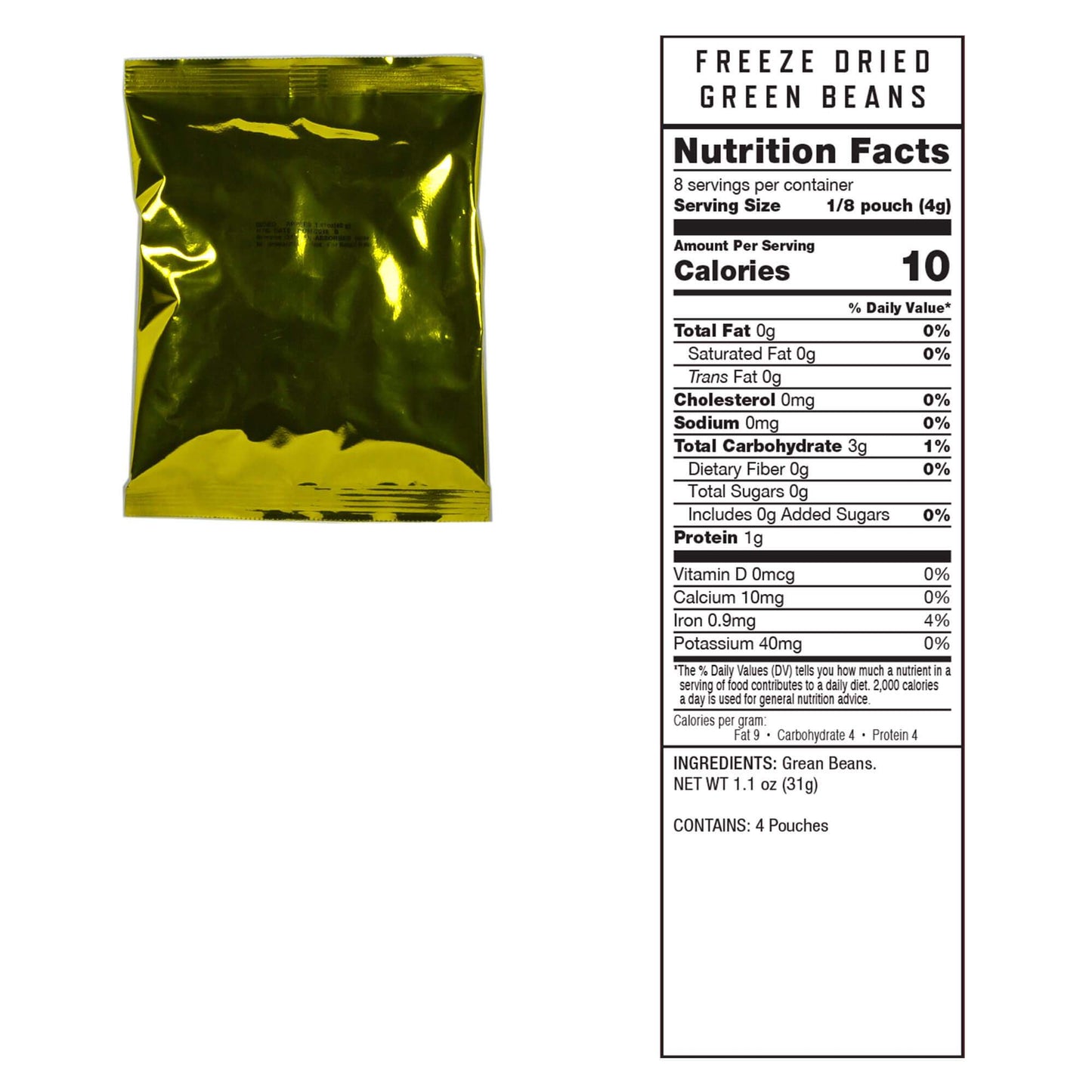 Freeze Dried Vegetables - 120 Serving Survival Food Kit