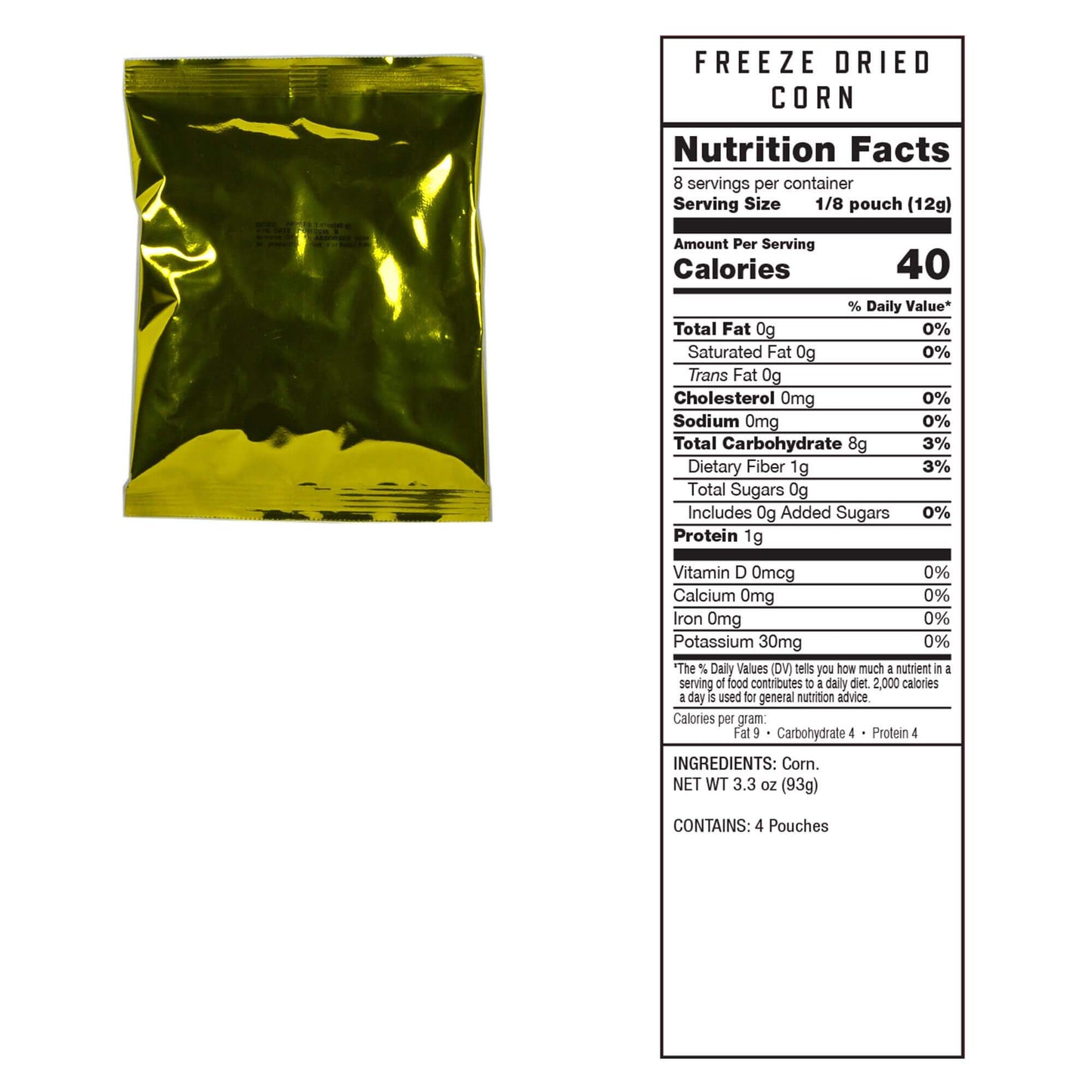 Freeze Dried Vegetables - 120 Serving Survival Food Kit