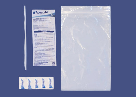 Water Purification Kit - 10 Purification Tablets and 1L Bag