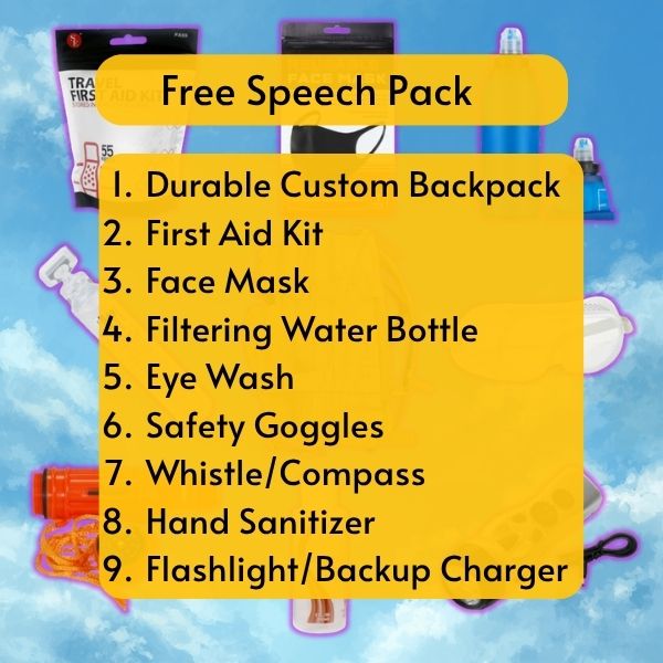 Free Speech Pack - Premade Kit with Customizable, Durable Backpack for Protests and More