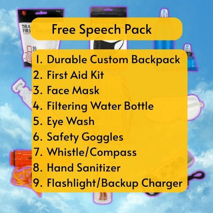 Free Speech Pack - Premade Kit with Customizable, Durable Backpack for Protests and More