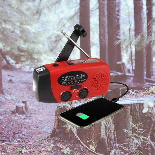 Solar Powered Radio, Flashlight, Siren and Charing Bank